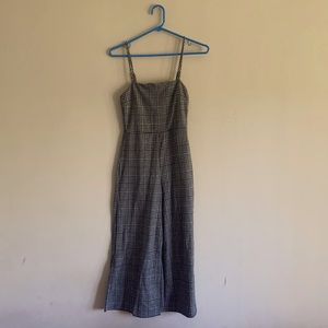 Gray plaid style jumpsuit